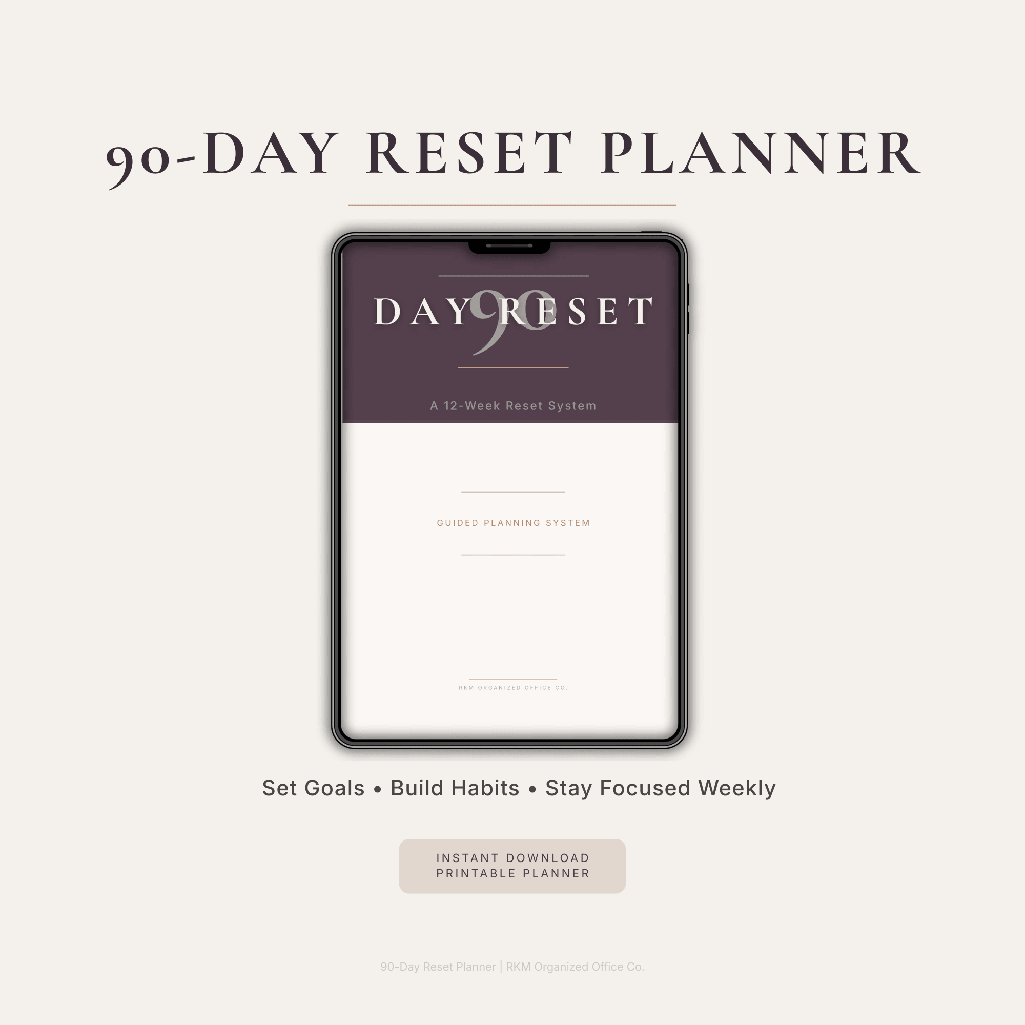 RKM 90-Day Reset Planner | Printable Goal Planner & Habit Tracker – RKM ...