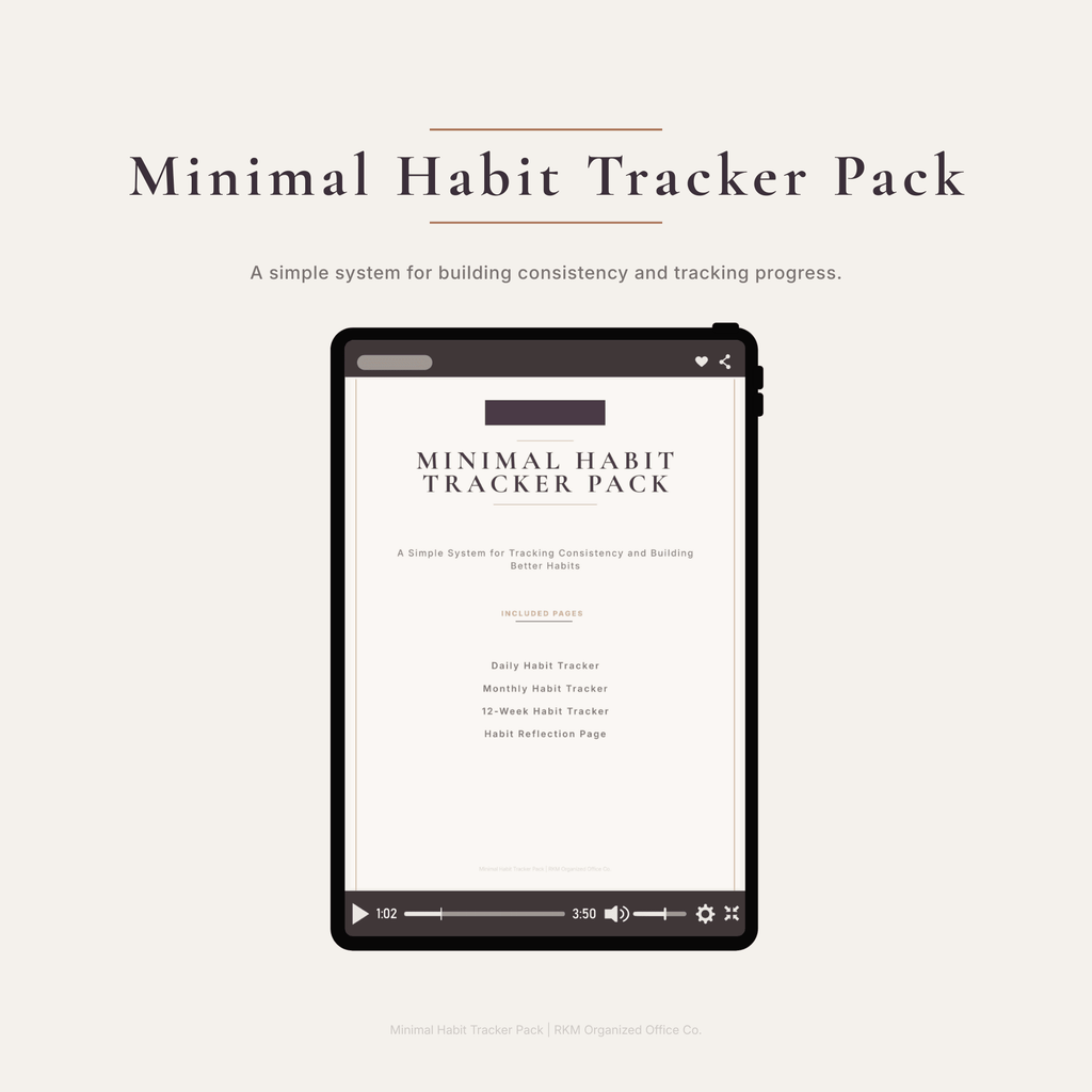 RKM Minimal Habit Tracker Pack | Daily, Monthly & 12-Week Habit Tracker System