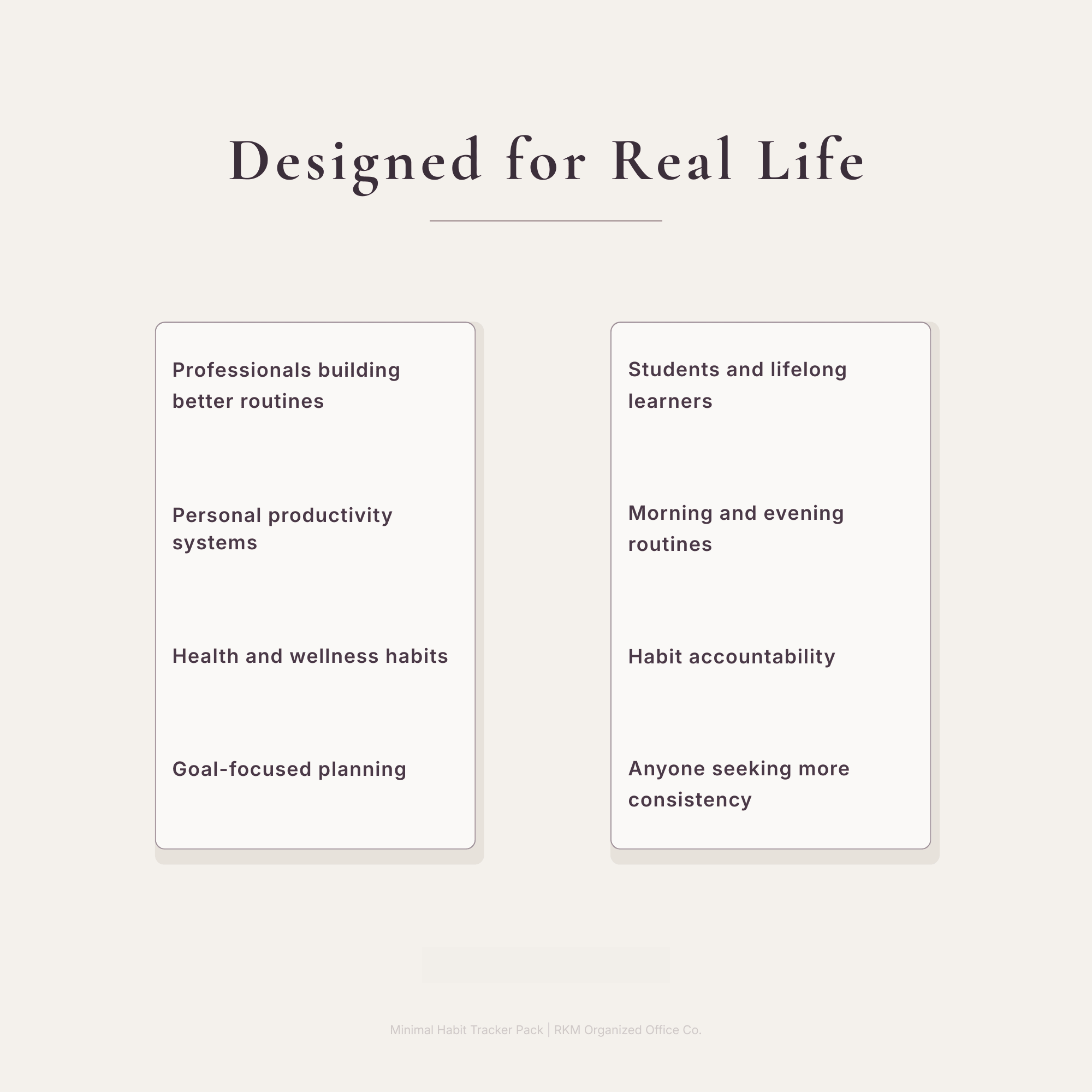 RKM Minimal Habit Tracker Pack | Daily, Monthly & 12-Week Habit Tracker System