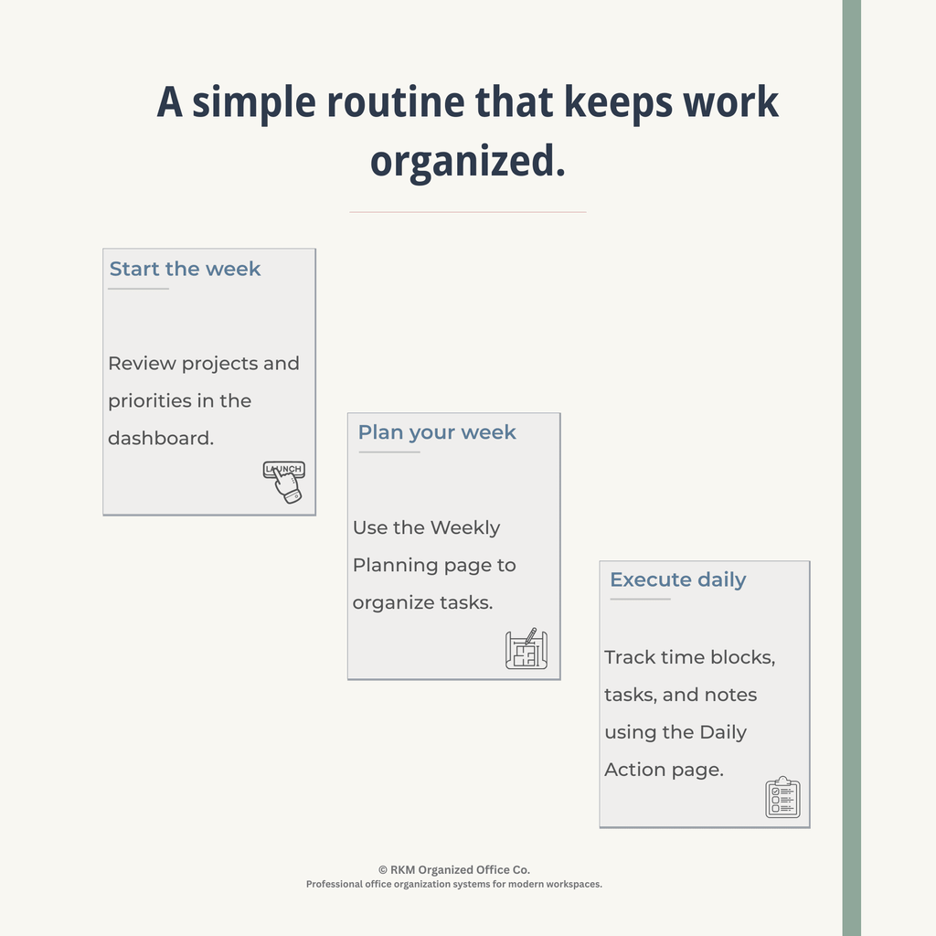 RKM Productivity System Bundle | Excel Dashboard + Printable Companion System