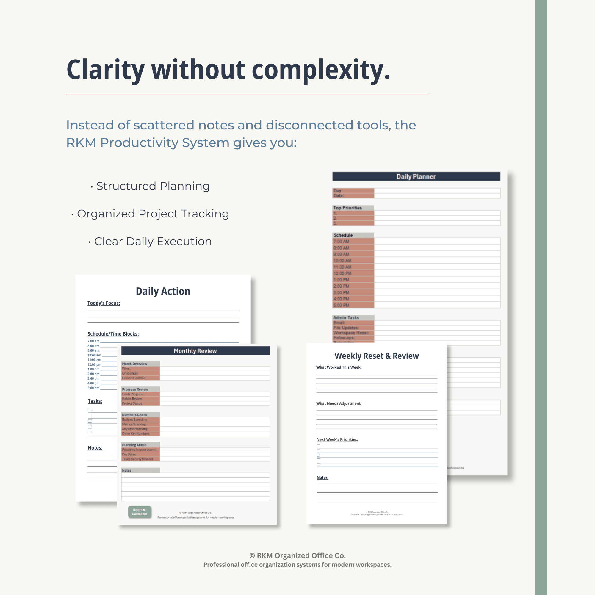 RKM Productivity System Bundle | Excel Dashboard + Printable Companion System
