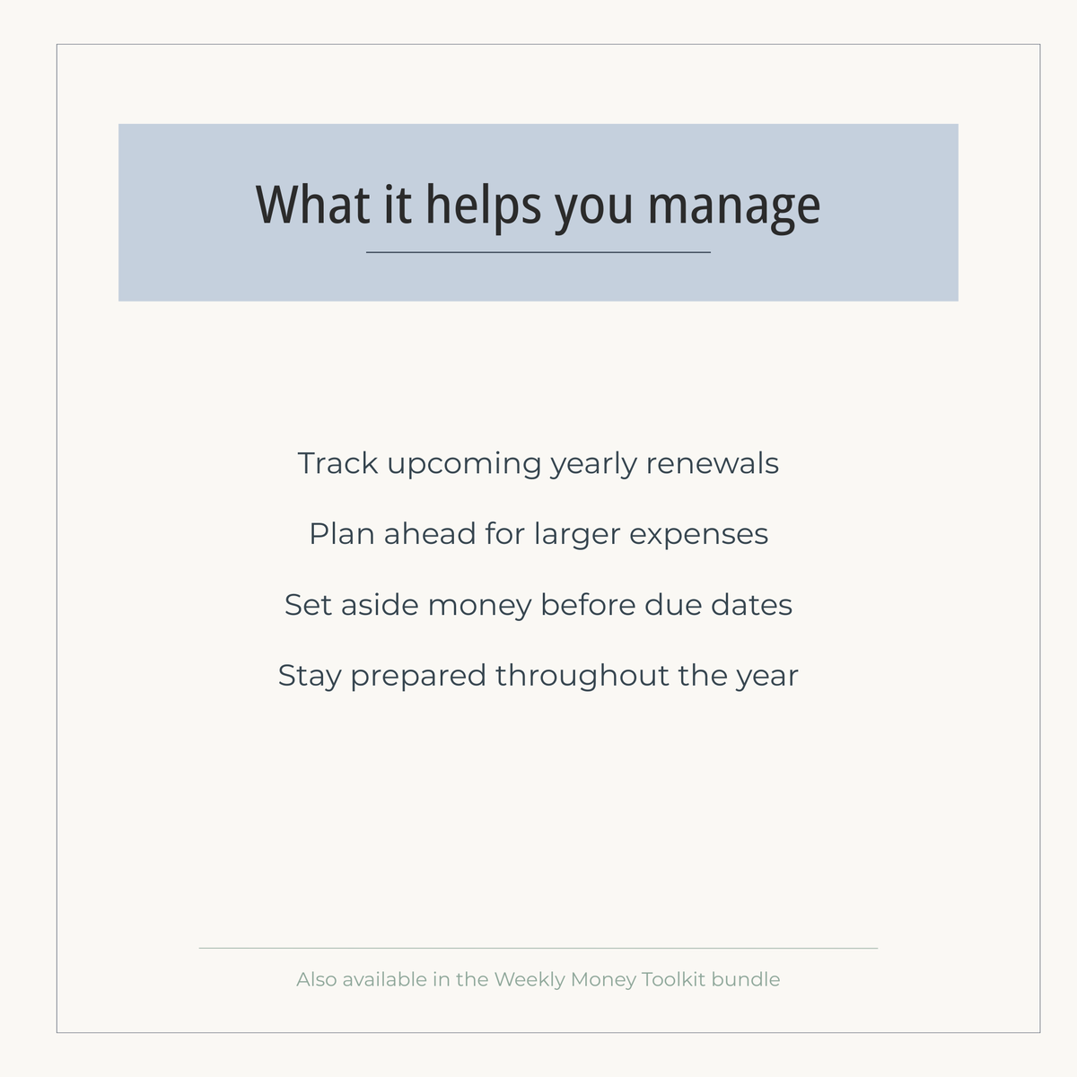 Upcoming Renewals & Annual Expenses Tracker
