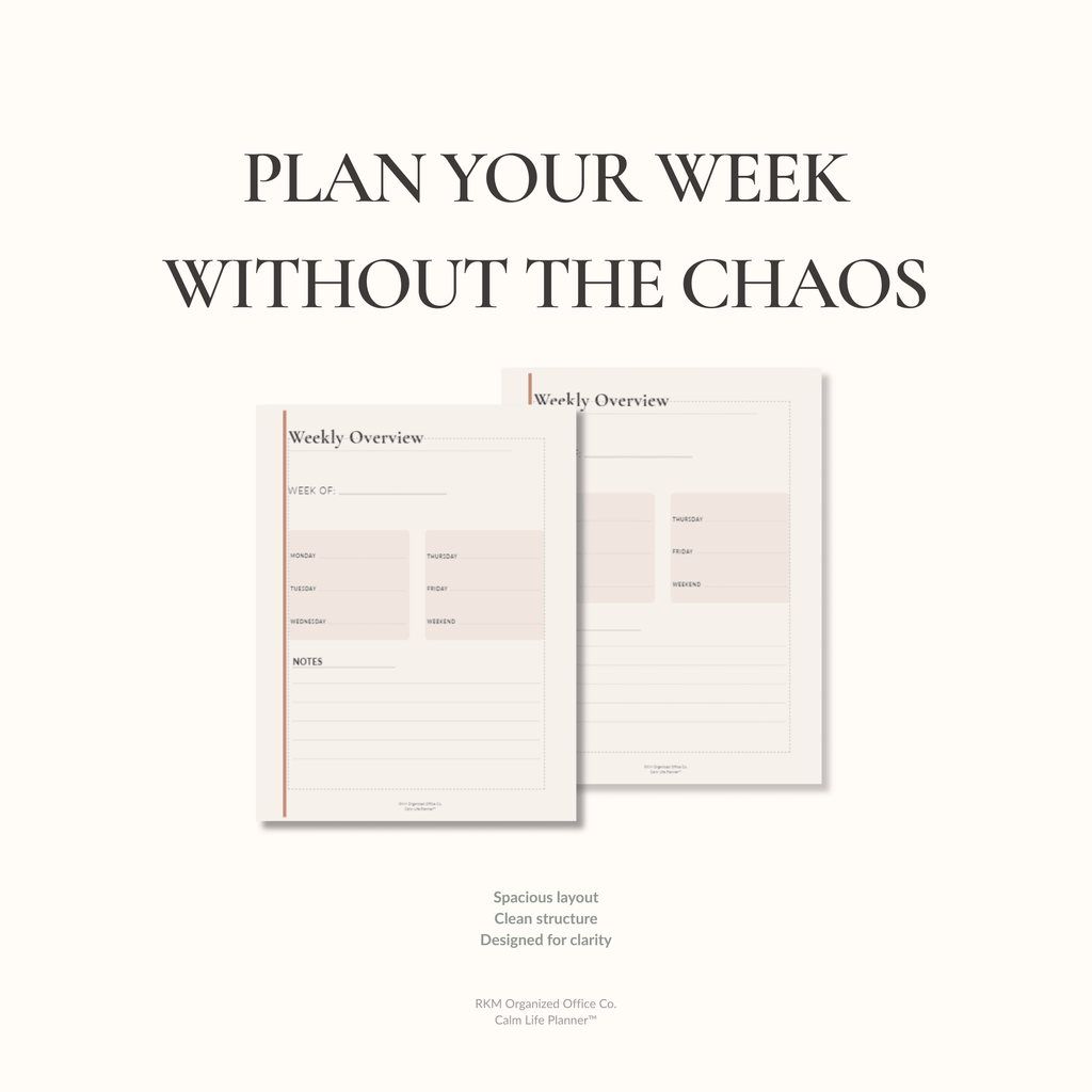 Calm Life Weekly Planner | Undated Minimal Weekly Planning System